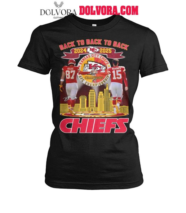 Kansas City Chiefs Back To Back To Back 2024-2025 Super Bowl Champions Shirt