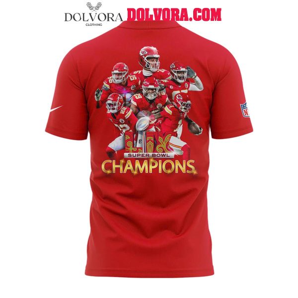 Kansas City Chiefs Football Super Bowl Champions 2025 Red Hoodie T-Shirt