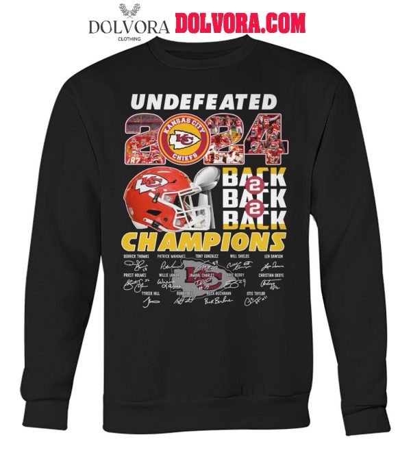 Kansas City Chiefs Undefeated 2024-2025 Back To Super Bowl Champs Shirt