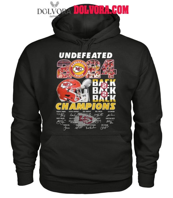 Kansas City Chiefs Undefeated 2024-2025 Back To Super Bowl Champs Shirt