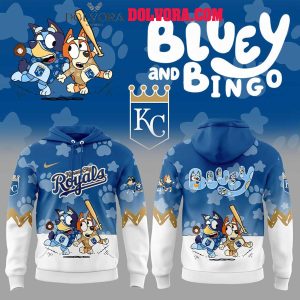 Kansas City Royals Bluey And Bingo Playing Baseball 2025 Hoodie T-Shirt