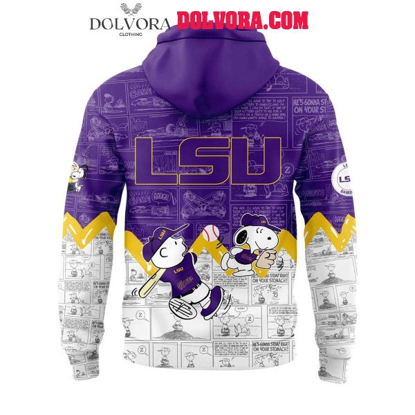 LSU Tigers Snoopy Happy 75th Anniversary Of Peanuts Hoodie T-Shirt