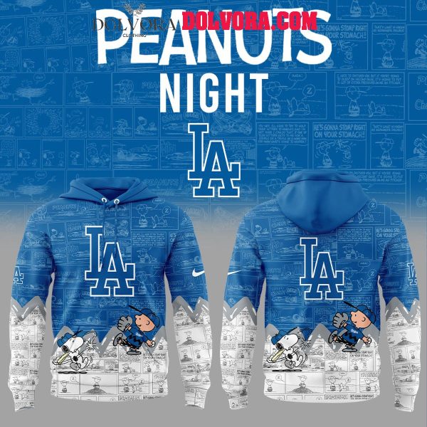 Los Angeles Dodgers 75th Anniversary Of Peanuts 2025 Snoopy Time Hoodie T-Shirt