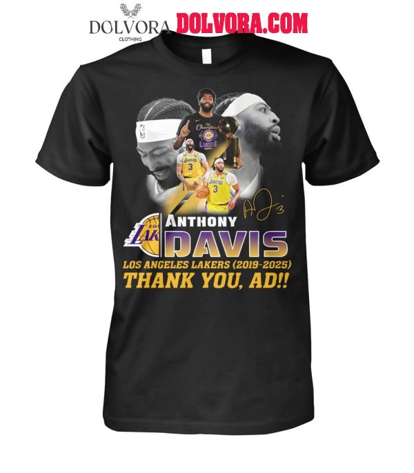 Los Angeles Lakers Anthony Davis Thank You Ads 2019-2025 Farewell T-Shirt