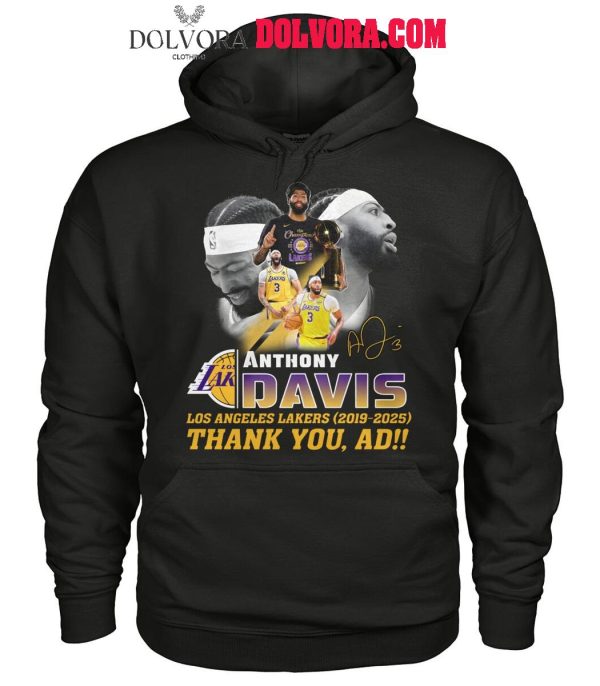 Los Angeles Lakers Anthony Davis Thank You Ads 2019-2025 Farewell T-Shirt