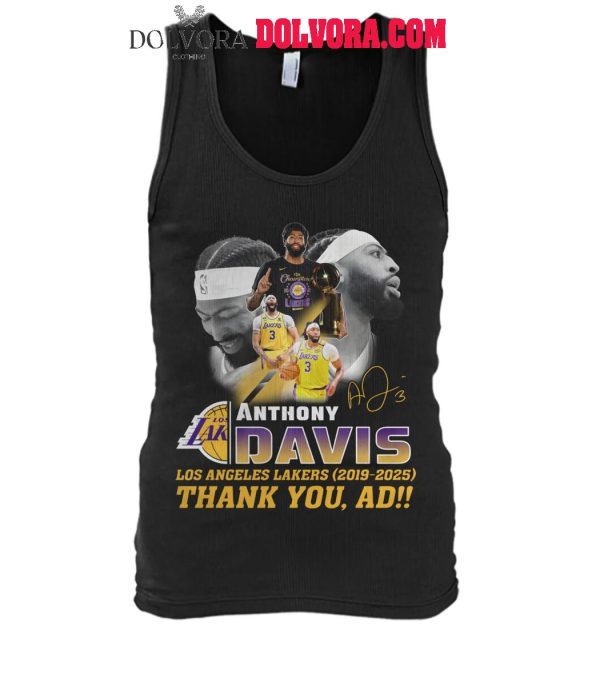 Los Angeles Lakers Anthony Davis Thank You Ads 2019-2025 Farewell T-Shirt