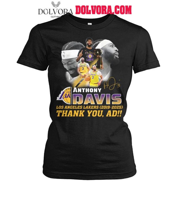 Los Angeles Lakers Anthony Davis Thank You Ads 2019-2025 Farewell T-Shirt