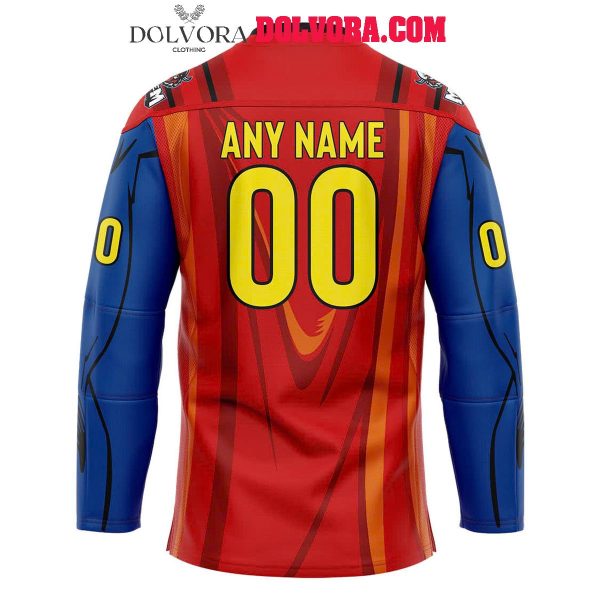 Macon Mayhem 2025 Supper Man DC Comics Personalized Hockey Jersey