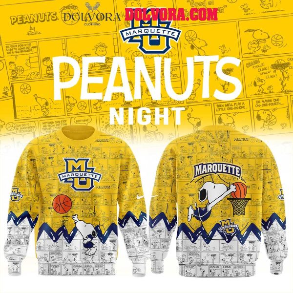 Marquette Golden Eagles 75th Anniversary Of Peanuts Snoopy 2025 Hoodie T-Shirt