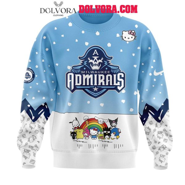 Milwaukee Admirals Childhood Memories 2025 Hello Kitty 50th Anniversary Love Hoodie T-Shirt