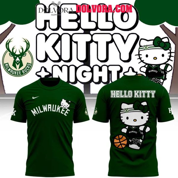 Milwaukee Bucks NBA Celebrating Hello Kitty 50 Years 2025 Hoodie T-Shirt