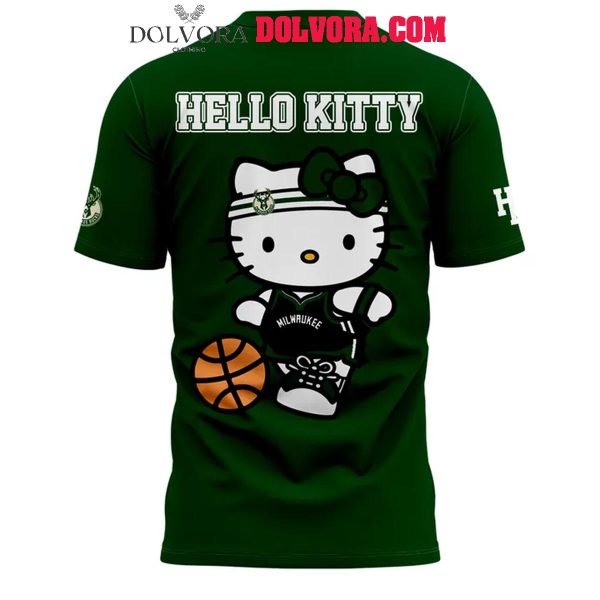 Milwaukee Bucks NBA Celebrating Hello Kitty 50 Years 2025 Hoodie T-Shirt