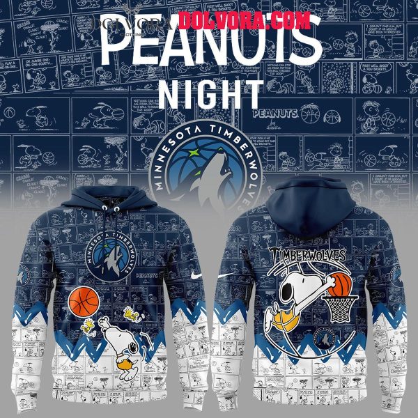 Minnesota Timberwolves Snoopy Basketball 75th Anniversary Peanuts Hoodie T-Shirt