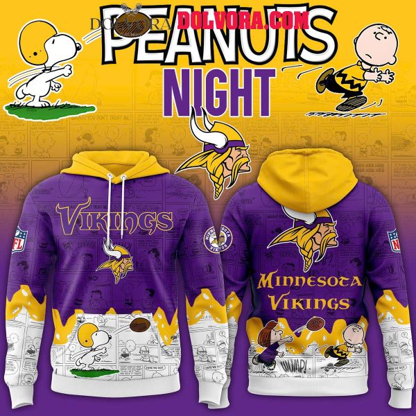 Minnesota Vikings NFL 75th Anniversary Of Peanuts Snoopy 2025 Hoodie T-Shirt