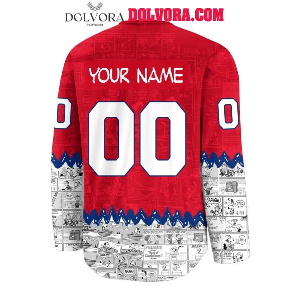 Montreal Canadiens Peanuts Snoopy 75th Anniversary Personalized Hockey Jersey