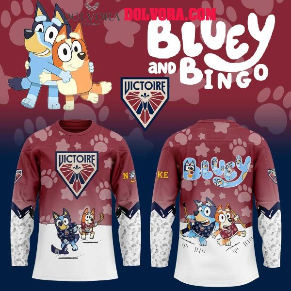 Montreal Victoire Bluey 2025 With Bingo Heelers Personalized Hockey Jersey