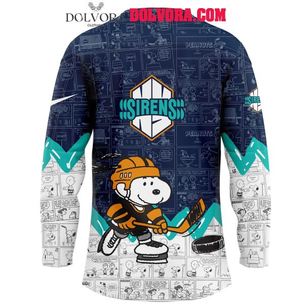 New York Sirens Snoopy Time 75th Anniversary Of Peanuts 2025 Hockey Jersey