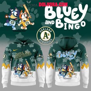 Oakland Athletics Bluey And Bingo Playing Baseball 2025 Hoodie T-Shirt