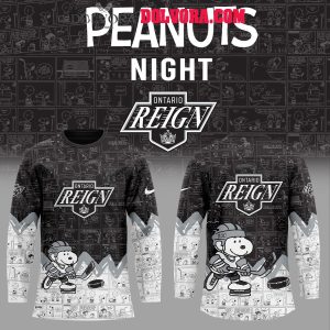 Ontario Reign Snoopy Time 75th Anniversary Of Peanuts Hockey Jersey