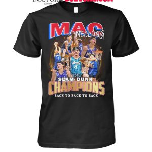 Orlando Magic Mac Mcclung Slam Dunk Champions 2025 Back To Back To Back T-Shirt