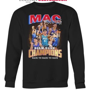 Orlando Magic Mac Mcclung Slam Dunk Champions 2025 Back To Back To Back T-Shirt