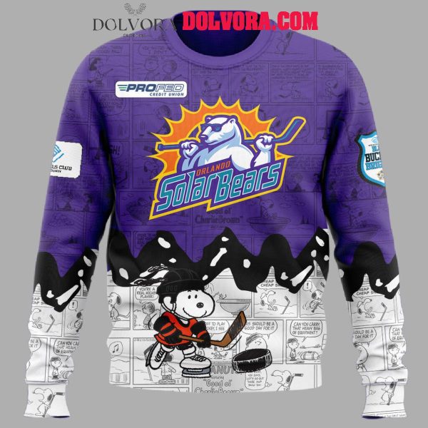 Orlando Solar Bears Snoopy 75th Anniversary Of Peanuts Hoodie T-Shirt