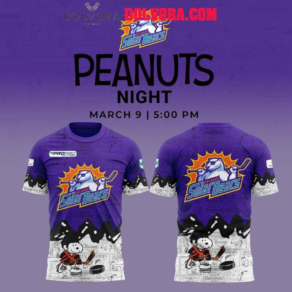 Orlando Solar Bears Snoopy 75th Anniversary Of Peanuts Hoodie T-Shirt