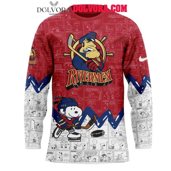 Peoria Rivermen 75th Anniversary Of Peanuts Snoopy 2025 Hockey Jersey