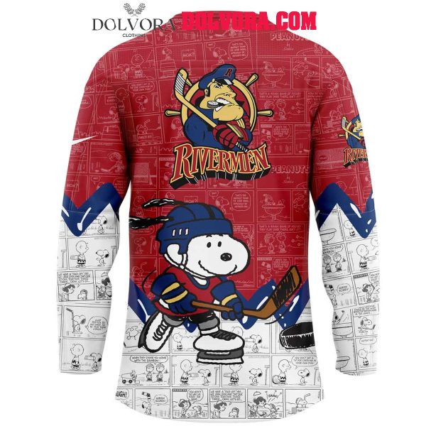 Peoria Rivermen 75th Anniversary Of Peanuts Snoopy 2025 Hockey Jersey