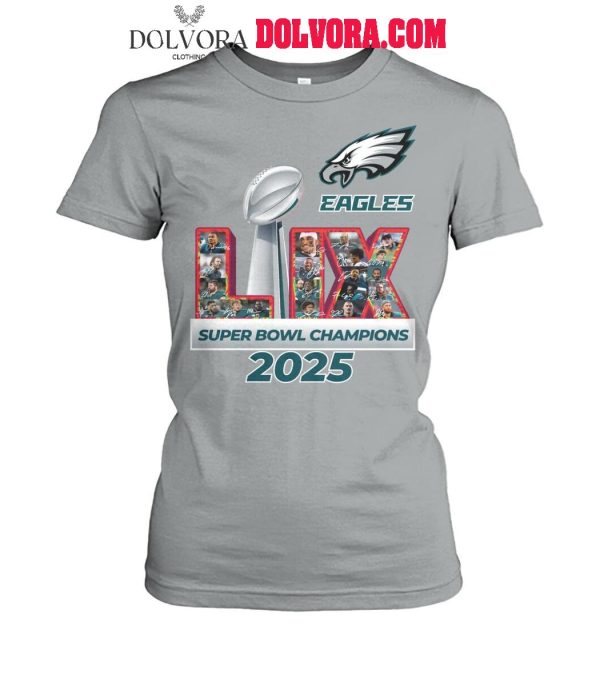 Philadelphia Eagles 2024-2025 Celebrating Super Bowl LIX Title T-Shirt