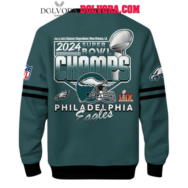 Philadelphia Eagles 2025 NFL Super Bowl LIX Champions Hoodie T-Shirt