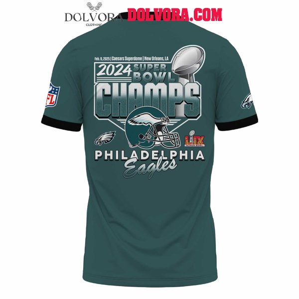 Philadelphia Eagles 2025 NFL Super Bowl LIX Champions Hoodie T-Shirt