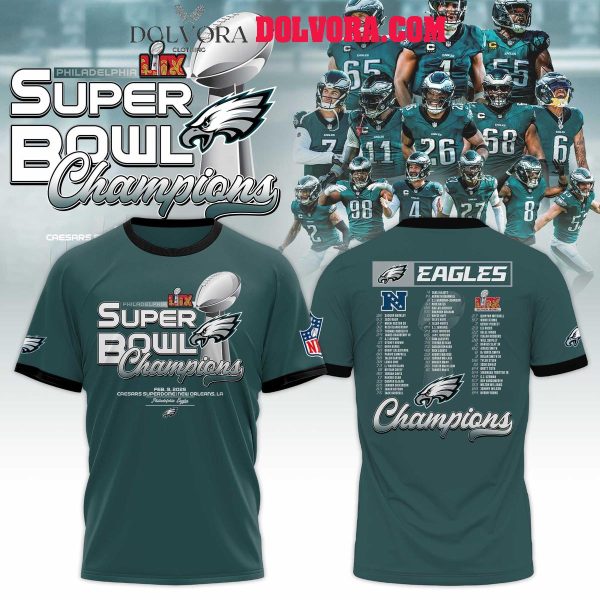 Philadelphia Eagles 2025 Super Bowl Champions LIX Let’s Celebrate Hoodie T-Shirt