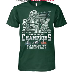 Philadelphia Eagles 2025 Super Bowl LIX Champions Fly Eagles Fly Tshirt