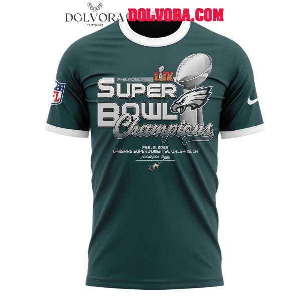 Philadelphia Eagles 2025 Super Bowl LIX Champions Player List Hoodie Tshirt