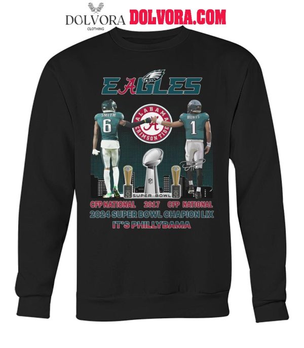 Philadelphia Eagles Alabama Crimson Tide 2024 Super Bowl Phillybama T-Shirt