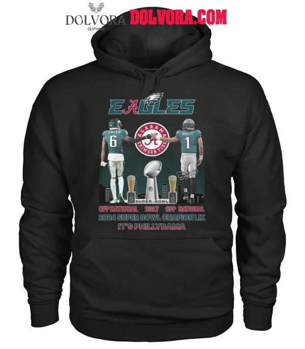 Philadelphia Eagles Alabama Crimson Tide 2024 Super Bowl Phillybama T-Shirt