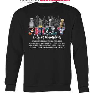 Philadelphia Eagles Flyers Phillies Philadelphia 76ers City Of Champions T-Shirt