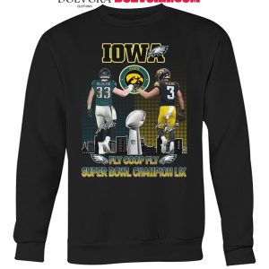 Philadelphia Eagles Iowa Hawkeyes DeJean Fly Coop Fly Super Bowl Champions LIX T-Shirt