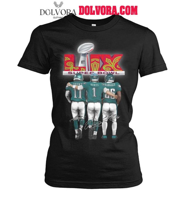 Philadelphia Eagles Saquon Barkley Jalen Hurts A. J. Brown 2025 Super Bowl Champions Shirt