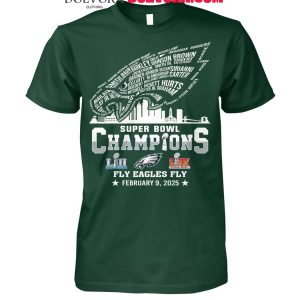 Philadelphia Eagles Super Bowl Champions Fly Eagles Fly 2025 Tshirt