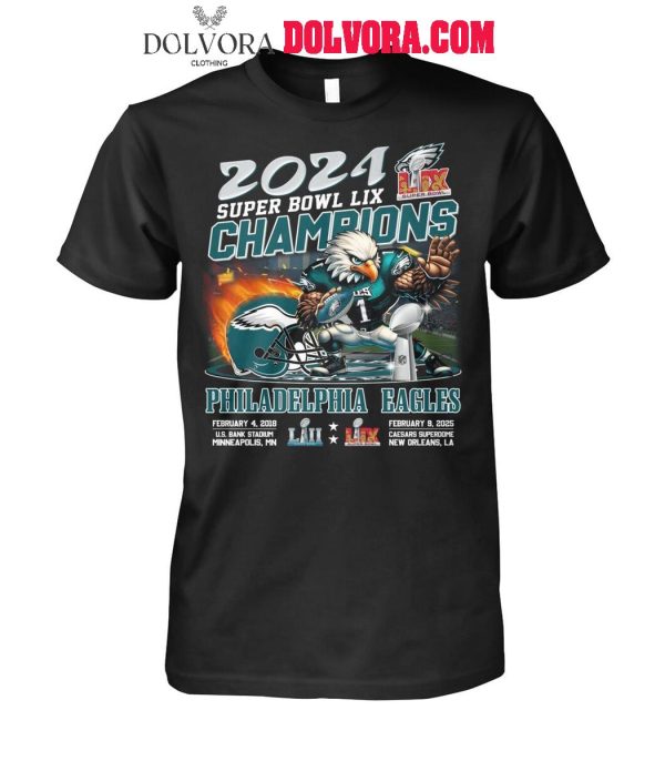 Philadelphia Eagles Super Bowl LIX 2025 Champions NFL Fan T-Shirt