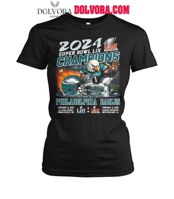 Philadelphia Eagles Super Bowl LIX 2025 Champions NFL Fan T-Shirt