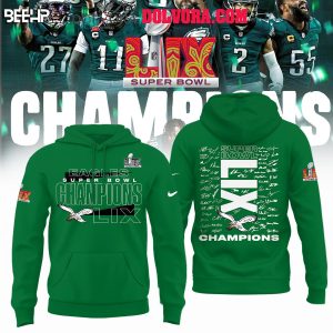 Philadelphia Eagles Super Bowl LIX Champions 2025 Eagles Team Hoodie Tshirt