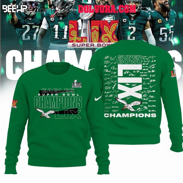 Philadelphia Eagles Super Bowl LIX Champions 2025 Eagles Team Hoodie Tshirt