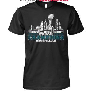 Philadelphia Eagles The Champions 2025 Super Bowl LIX Skyline Tshirt