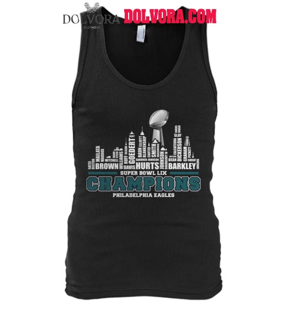 Philadelphia Eagles The Champions 2025 Super Bowl LIX Skyline Tshirt