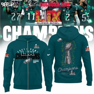 Philadelphia Eagles The Champions Of Super Bowl LIX 2025 Go Team Hoodie Tshirt