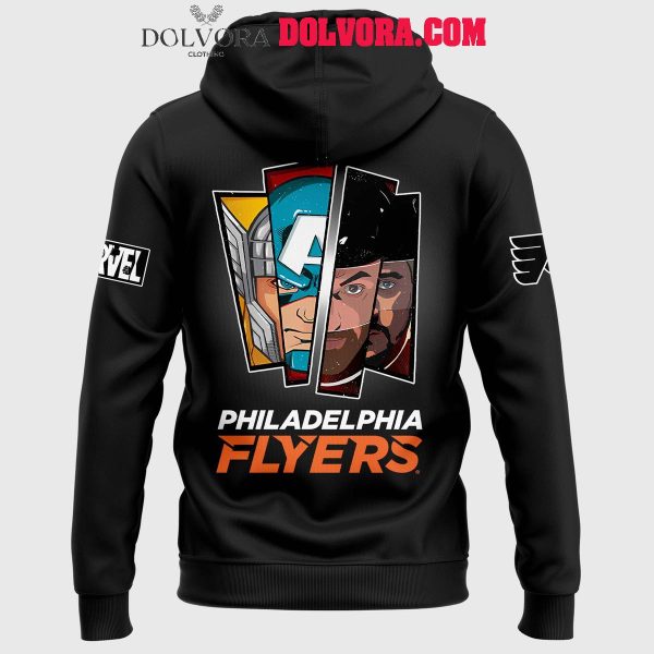 Philadelphia Flyers 2025 Marvel Super Hero Game Playtime Hoodie T-Shirt