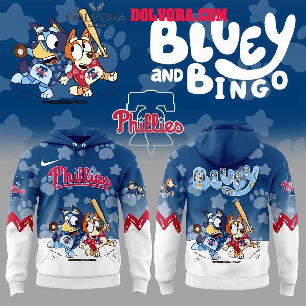 Philadelphia Phillies Bluey And Bingo Playing Baseball 2025 Hoodie T-Shirt